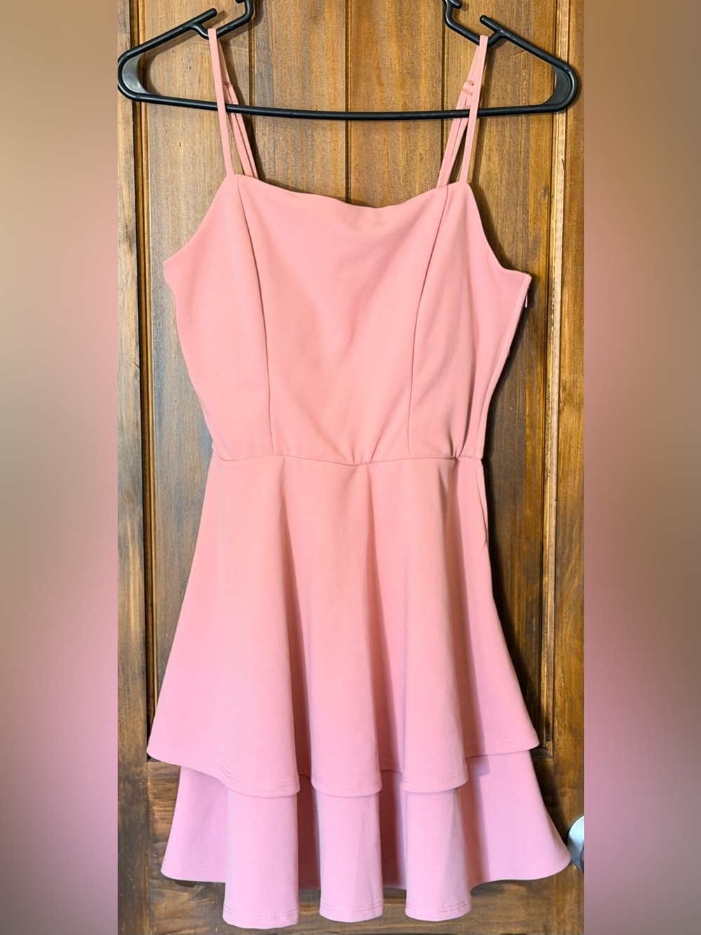 Altar'd State Pink Tiered Spaghetti-Strap Dress